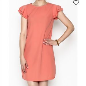 Coral Cap Sleeve Dress
